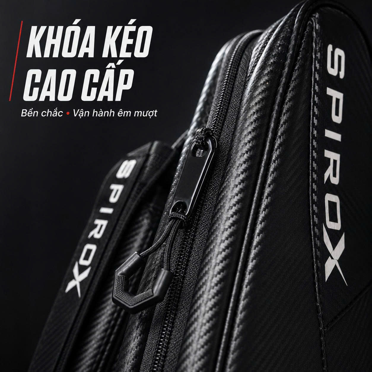 Túi Thể Thao Pickleball Spirox Carbon Tour Chính Hãng - Ngăn Đựng Vợt Riêng - Siêu Bền - Dung Tích Rộng Rãi